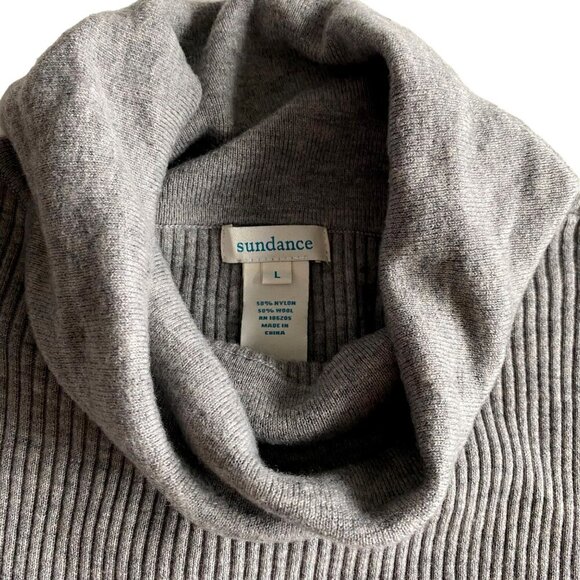 Sundance Wool Blend Dress Size L Cable Knit Stretch Cabin Winter Ski Boho Preppy - Picture 7 of 12